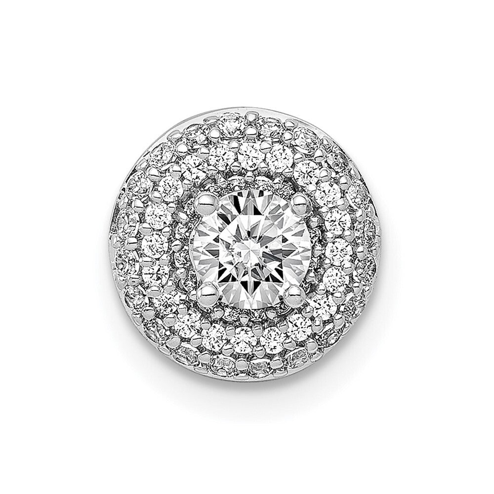 14k White Gold 4.1mm Center 1/4ct. Diamond Semi-mount Chain Slide Pendant