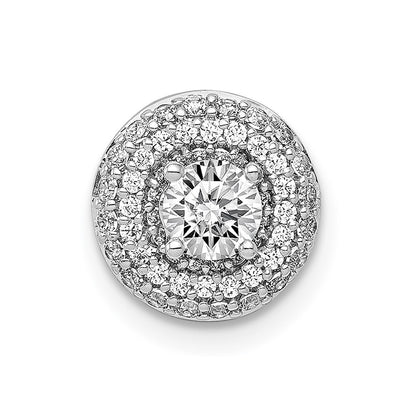 14k White Gold 4.1mm Center 1/4ct. Diamond Semi-mount Chain Slide Pendant