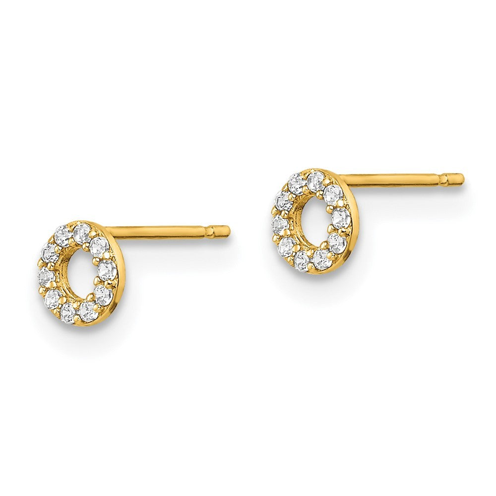 14k Yellow Gold Yellow Circle CZ Earrings
