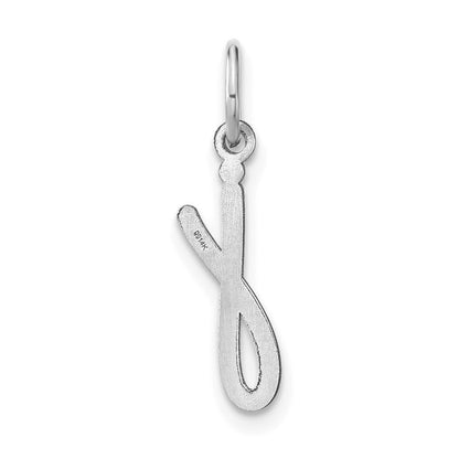 14k White Gold Lower case Letter J Initial Charm Pendant