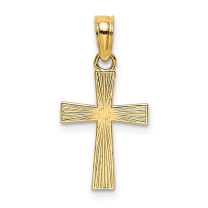 14k Yellow Gold Small Textured Cross Charm