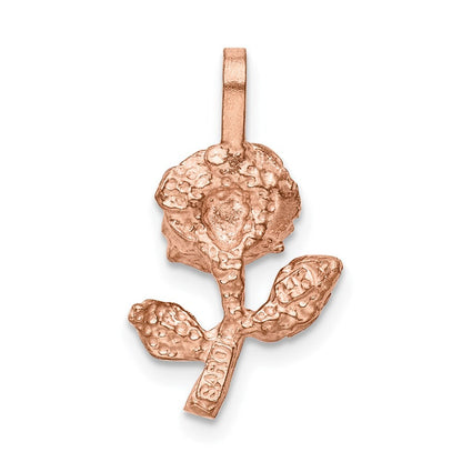 14k Rose Gold Rose-Gold Rose Charm Pendant for Women