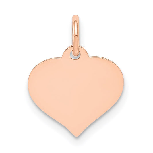 14k Rose Gold Heart Disc Charm Pendant