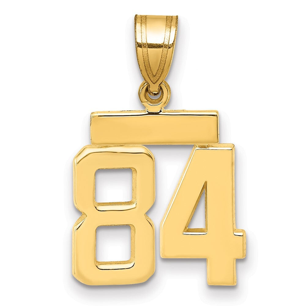 14k Yellow Gold Small Polished Number 84 Charm Pendant for Women