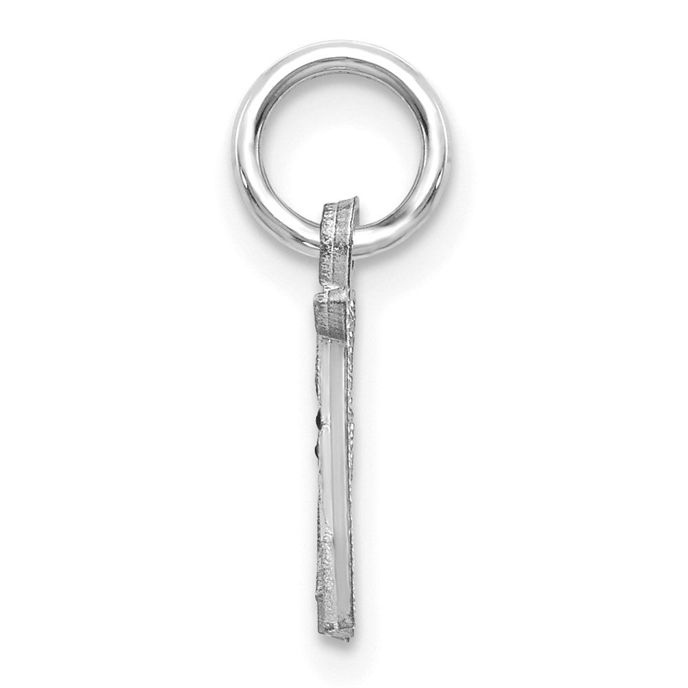 14K White Diamond-cut Letter A Initial Charm