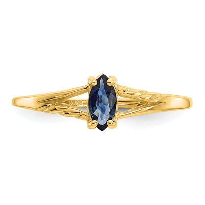 14K Yellow Gold Sapphire Birthstone Ring