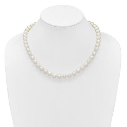 14k Yellow Gold  9-10mm Near-Round White Freshwater Cultured Pearl 18" Necklace