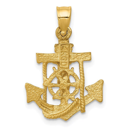 14k Yellow Gold Mariners Cross Pendant for Women