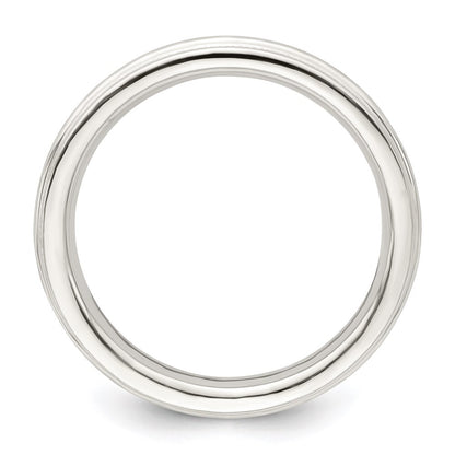 Sterling Silver Rhodium-plated 3mm Comfort Fit Milgrain Size 7 Band