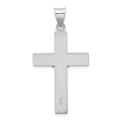 Sterling Silver Rhodium-plated Polished INRI Latin Crucifix Pendant