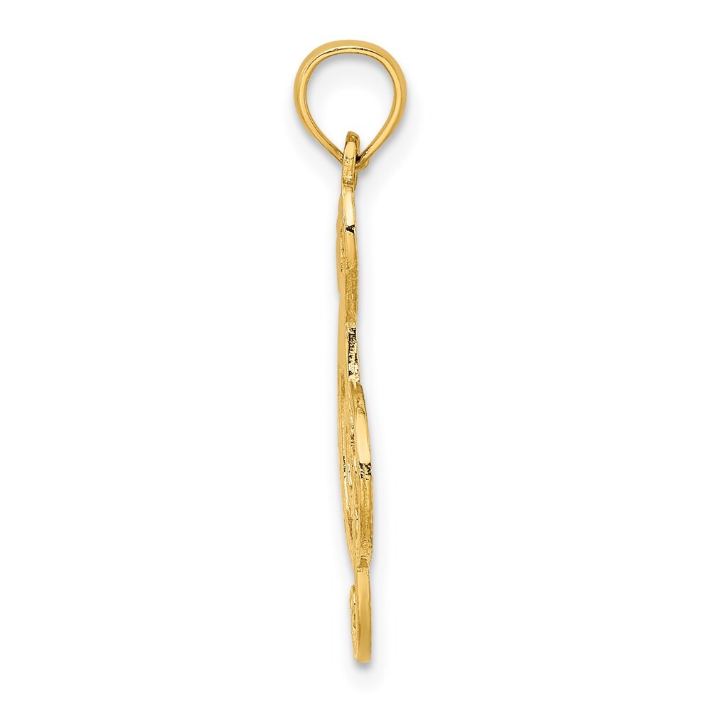14k Yellow Gold Treble Clef Charm Pendant for Women