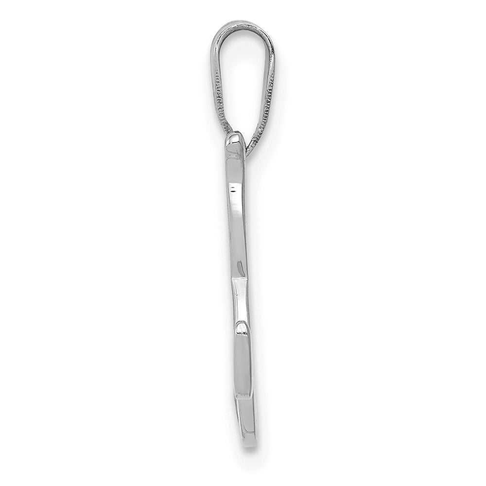 14k White Gold Script Letter K Initial Pendant for Women