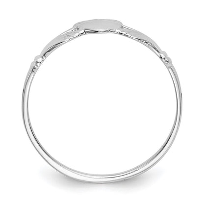 14k White Gold Ladies Claddagh Ring