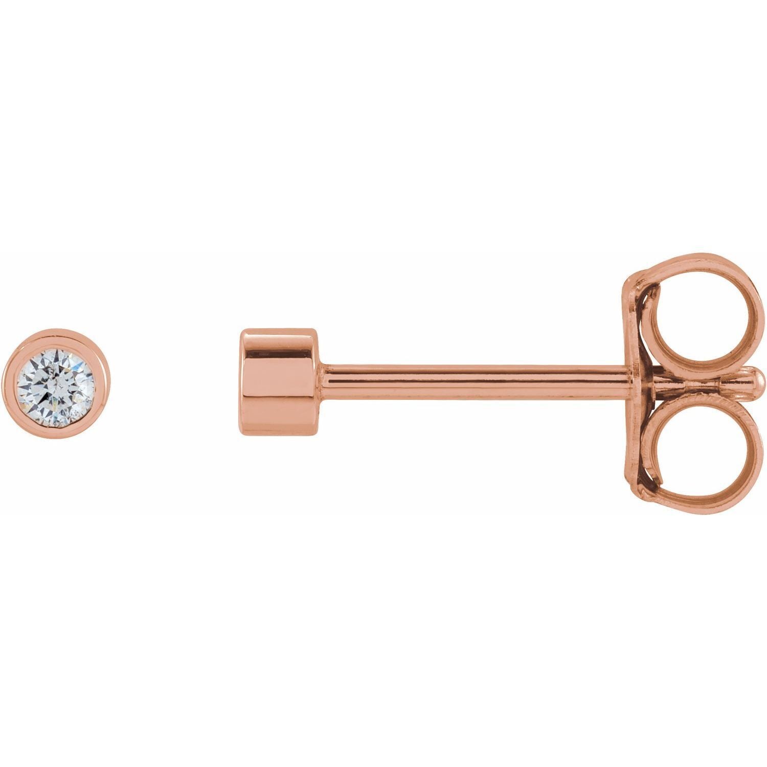 14k Rose Gold .04 CTW Natural Diamond Micro Bezel-Set Stud Earrings