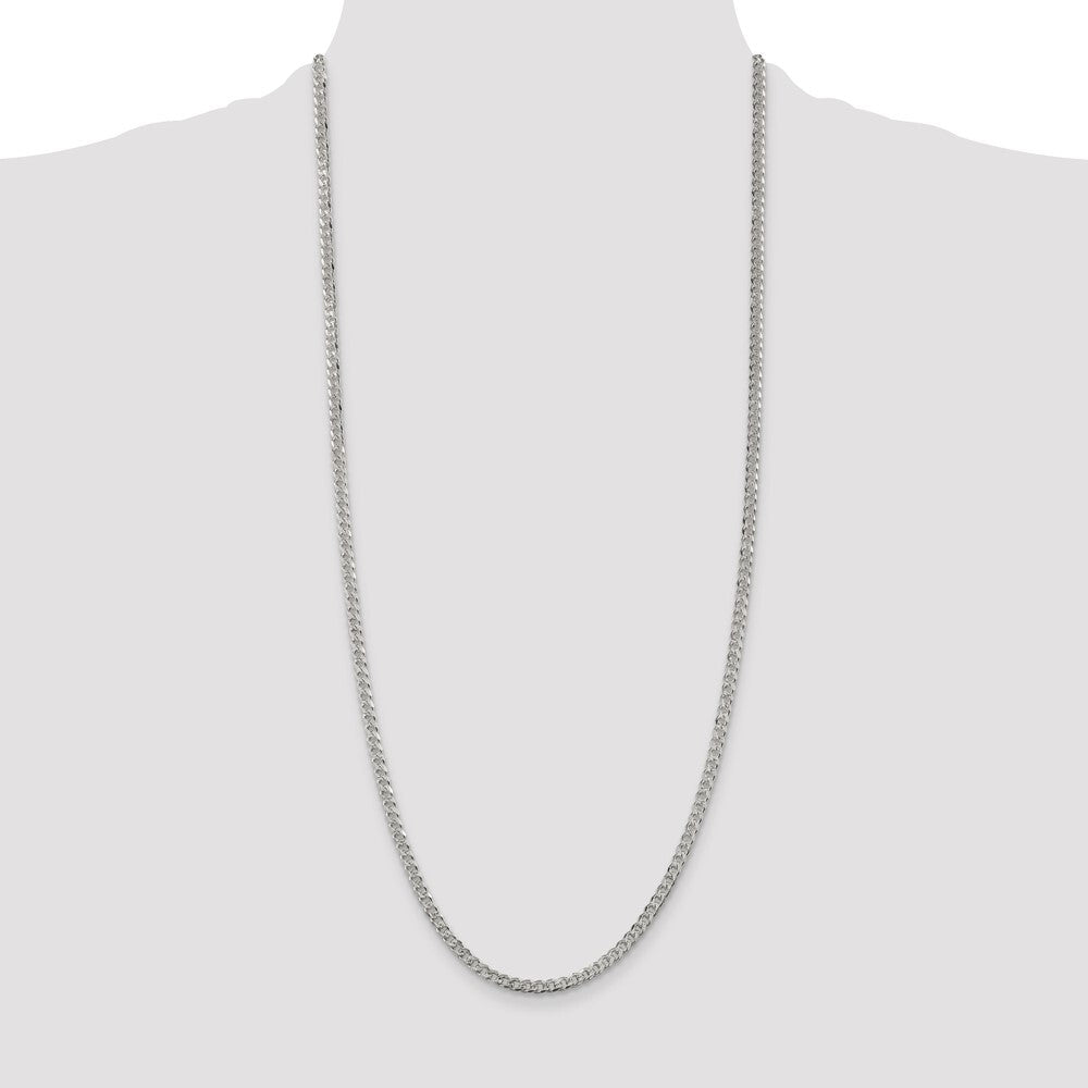 Sterling Silver 3.8mm Pav� Curb Chain
