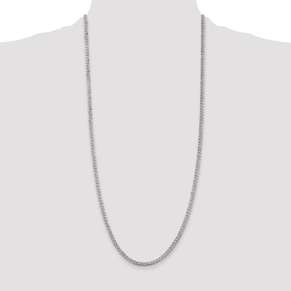 Sterling Silver 3.8mm Pav� Curb Chain