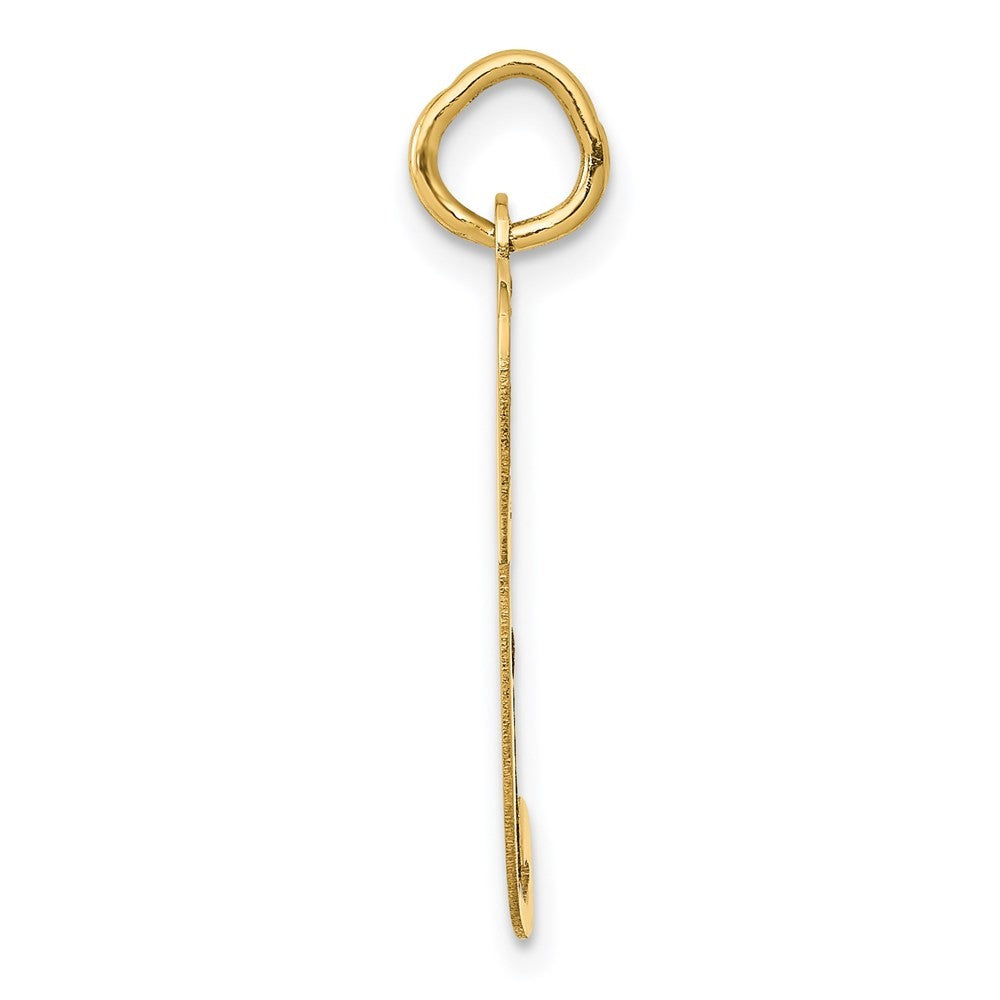 14k Yellow Gold Large Fancy Script Letter P Initial Charm Pendant