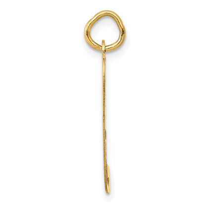 14k Yellow Gold Large Fancy Script Letter P Initial Charm Pendant