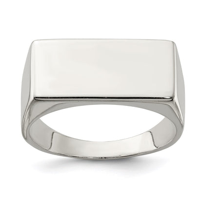Sterling Silver 9x19mm Closed Back Signet Ring Size 11