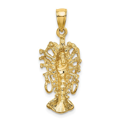 14k Yellow Gold Polished Florida Lobster Charm