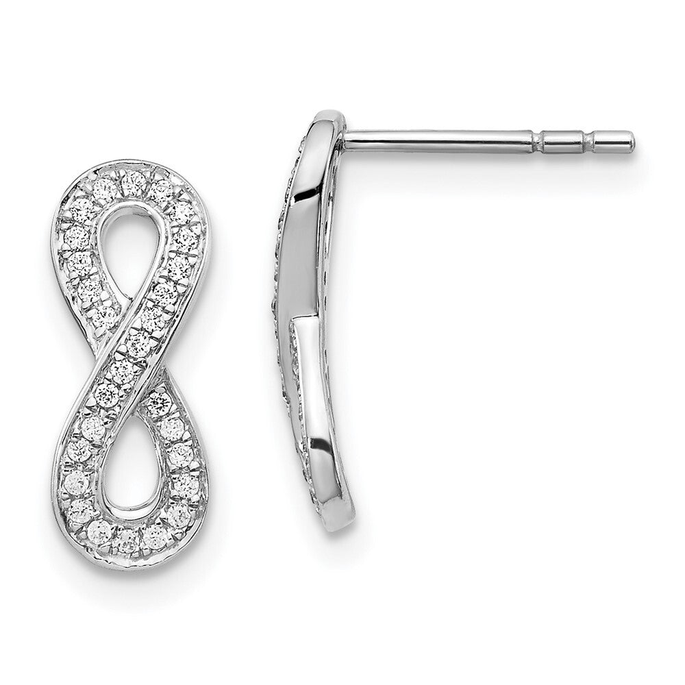 14k White Gold Diamond Infinity Drop & Dangle Earrings