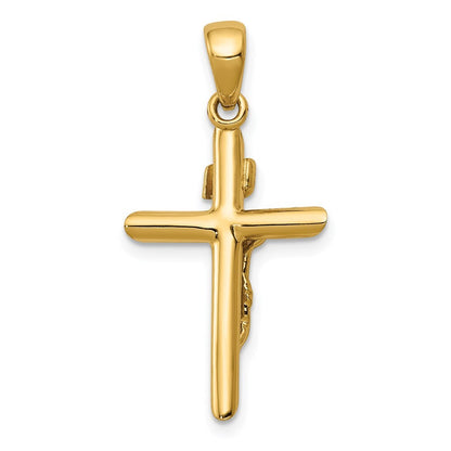 14k Yellow Gold Polished Crucifix Cross Pendant