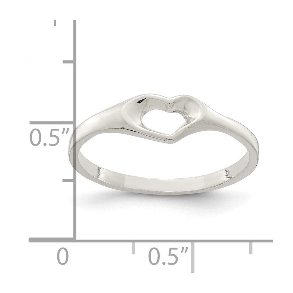 Sterling Silver Heart Ring Size 7
