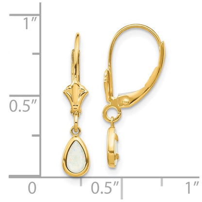 14k Yellow Gold 6x4mm Opal Stud Earrings