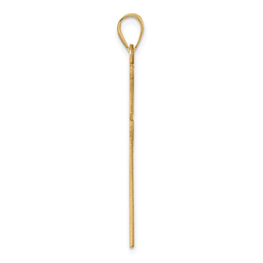 14k Yellow Gold Florentine Satin Cross Pendant