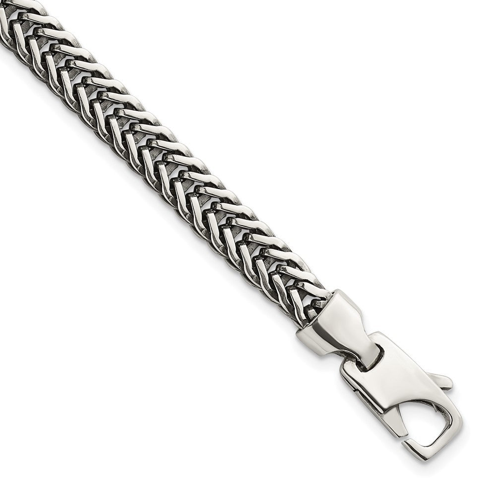 Sterling Silver Antiqued Polished 6mm Wheat Chain Bracelet 8 inch Bracelet