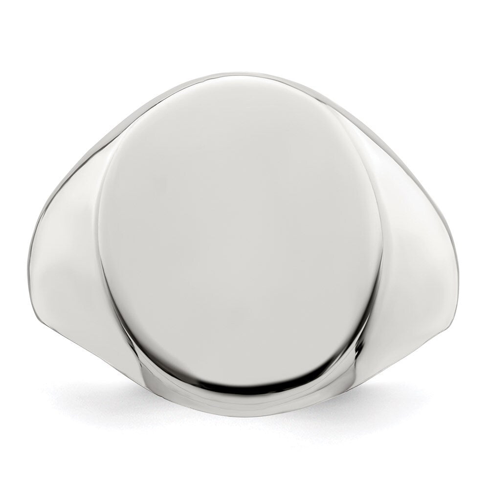 Sterling Silver 17x13mm Closed Back Signet Ring Size 10