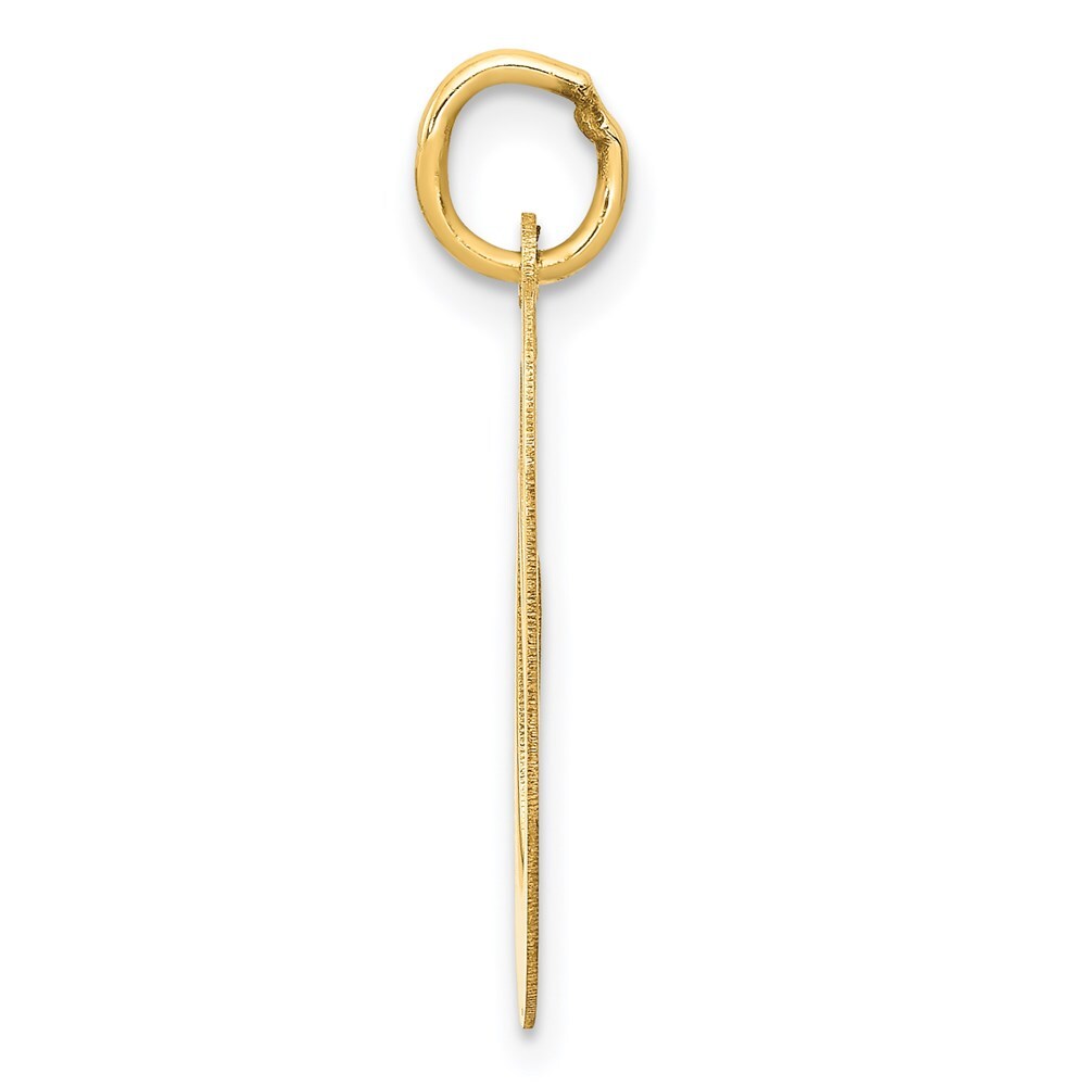 14k Yellow Gold Large Fancy Script Letter O Initial Charm Pendant for Women