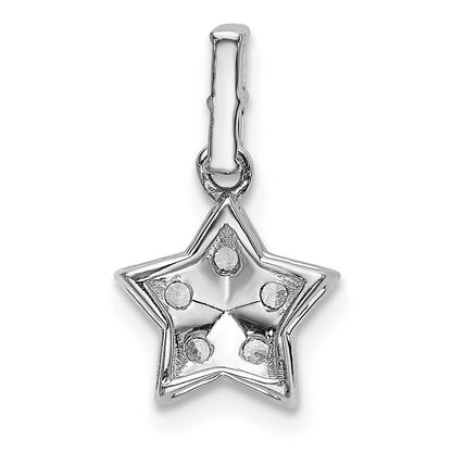 14k White Gold 1/8 carat Diamond Star Pendant