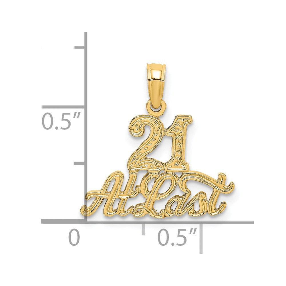 14k Yellow Gold 21 AT LAST Charm