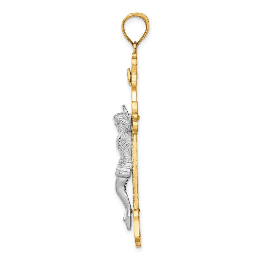 14k Two-Tone Gold INRI Crucfix Pendant