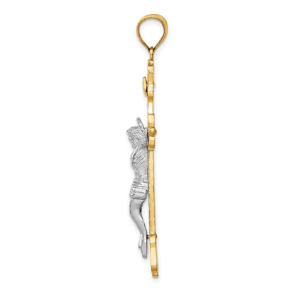 14k Two-Tone Gold INRI Crucfix Pendant
