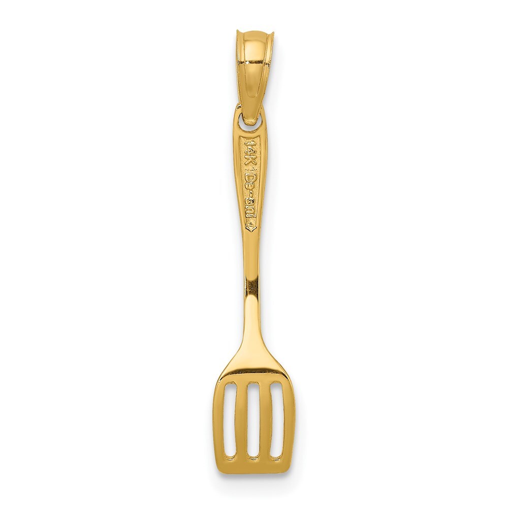 14k Yellow Gold 3-D Polished Spatula Charm Pendant for Women