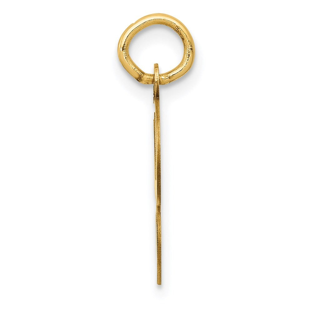 14k Yellow Gold Script Letter G Initial Charm Pendant
