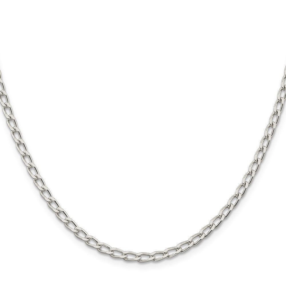 Sterling Silver 3.2mm Open Elongated Link Chain Necklace