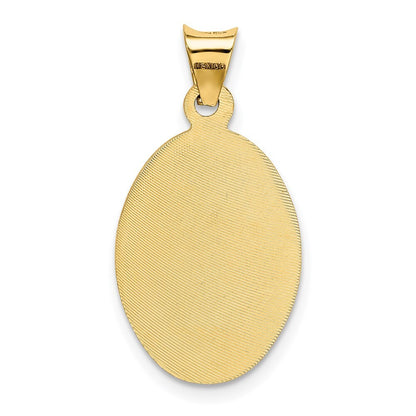 14k Yellow Gold Polished Diamond-cut Corpus Oval Pendant