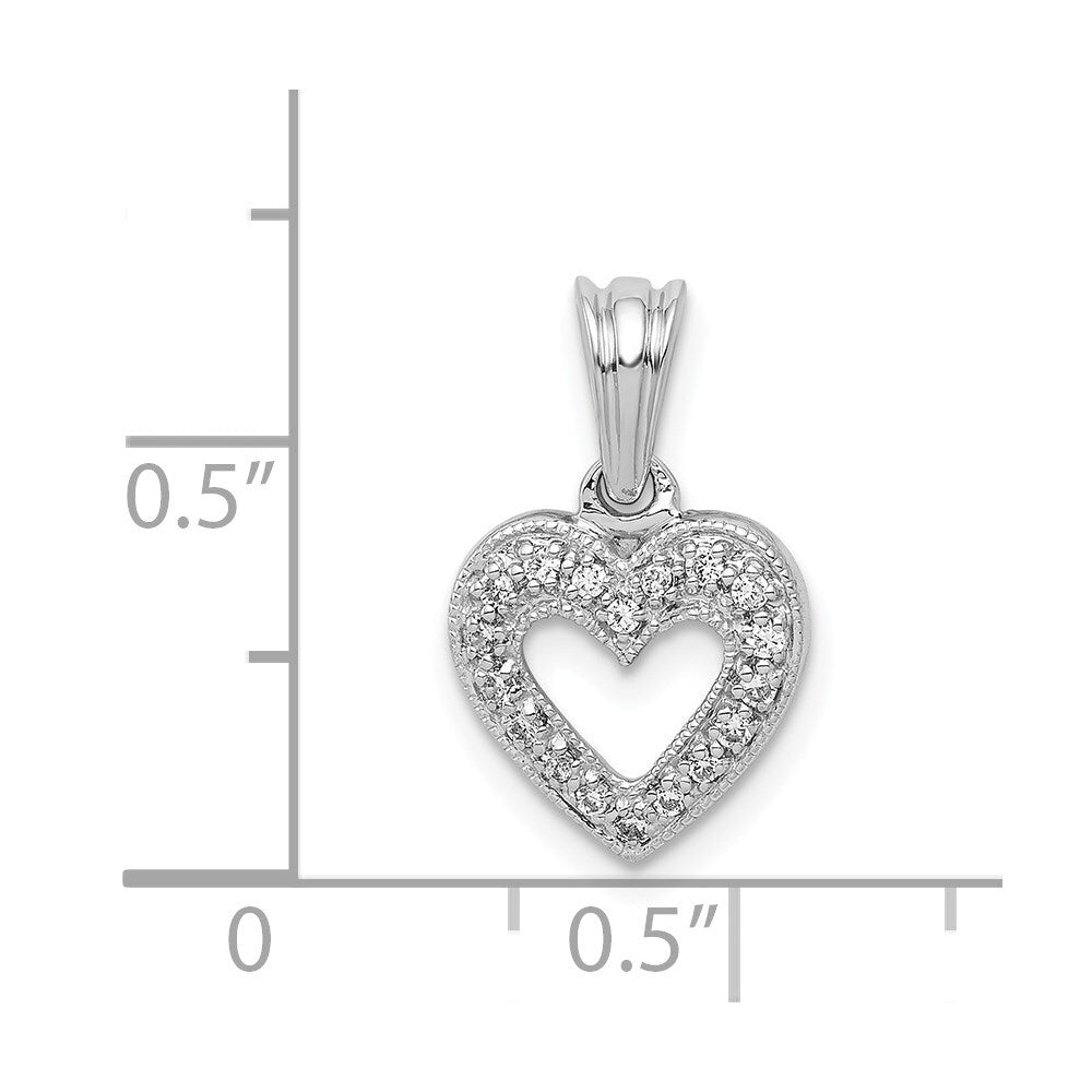 14k White Gold 1/10ct. Diamond Heart Pendant for Women