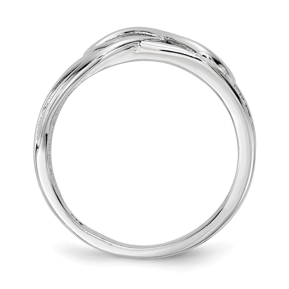 Sterling Silver Rhodium-plated Cubic Zirconia Infinity Ring Size 6