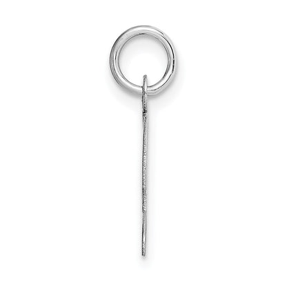 14k White Gold Small Fancy Script Letter L Initial Charm Pendant for Women