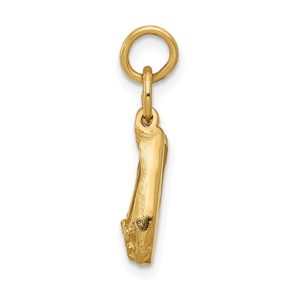 14k Yellow Gold 3D Ballet Slippers Charm Pendant for Women
