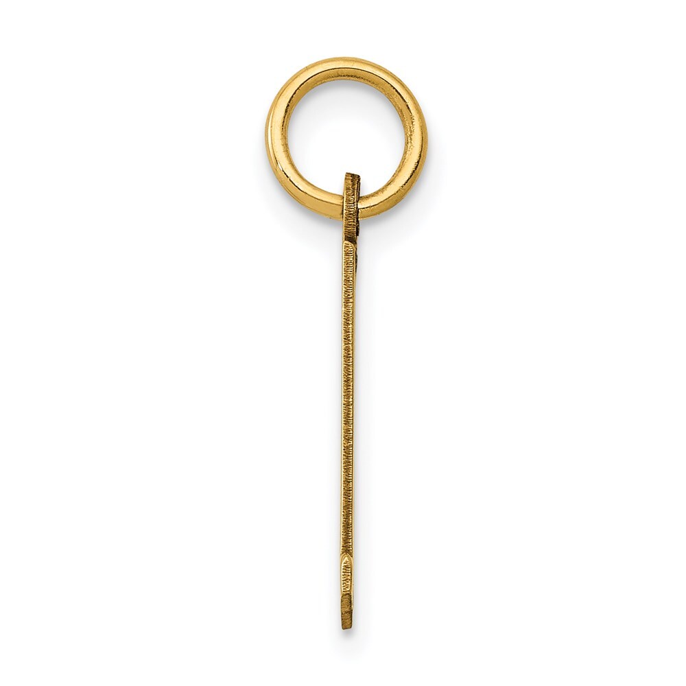 14k Yellow Gold Small Elongated Number 21 Charm Pendant for Women