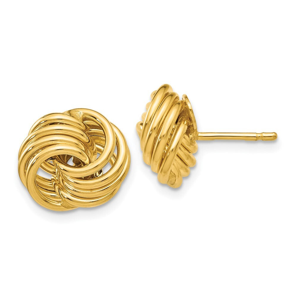 14k Yellow Gold Polished Fancy Stud Earrings