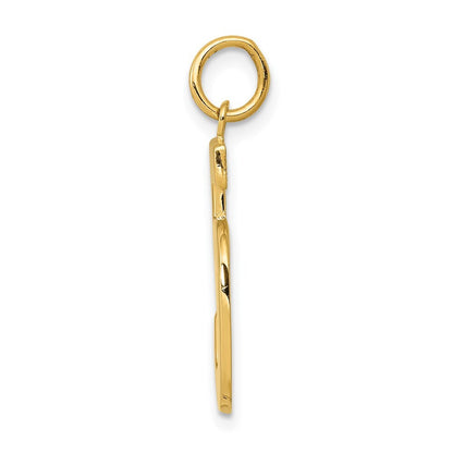 14k Yellow Gold Large Polished Number 5 Charm Pendant for Women