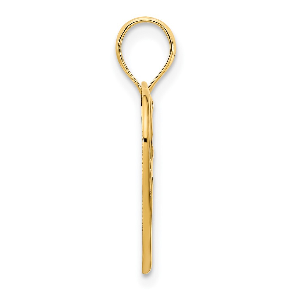 14k Yellow Gold Heart in Heart Pendant for Women
