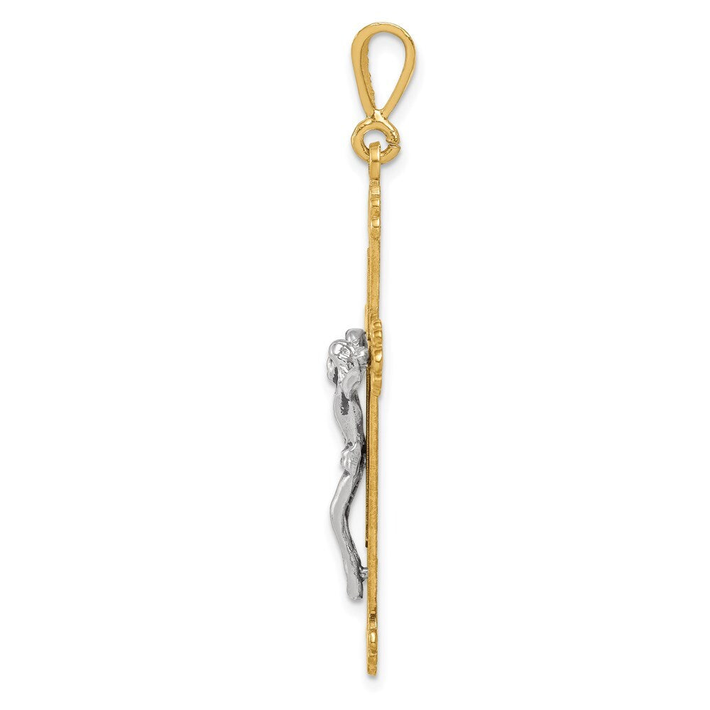 14k Two-tone Gold Crucifix Pendant for Women