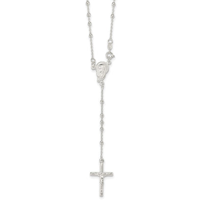 Sterling Silver Polished Rosary Necklace